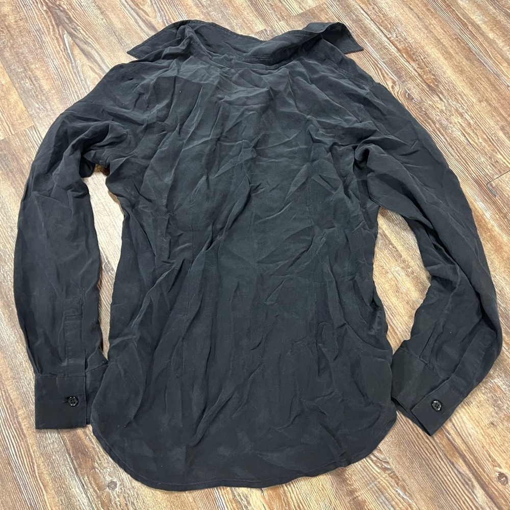 Black Vintage Kathy Ireland Silk Blouse View 4